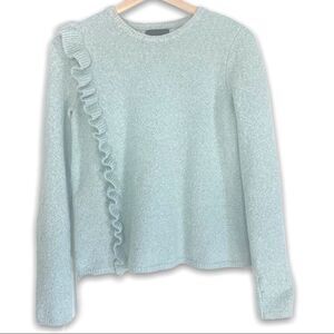 Cynthia Rowley Marled Knit & Ruffle Sweater